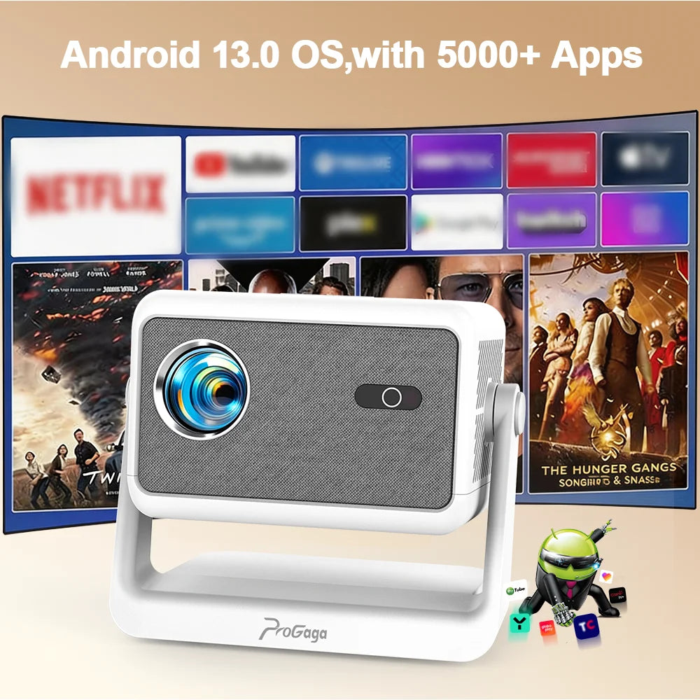 Proyector PG370MAX Full HD 1080P 4K Android WiFi 5G para cine en casa