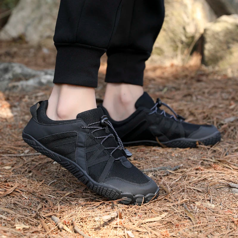 Zapatos de senderismo transpirables para hombre, zapatillas de deporte flexibles para exteriores, zapatos antideslizantes a la moda para caminar para hombre, zapatos informales de escalada de gran tamaño