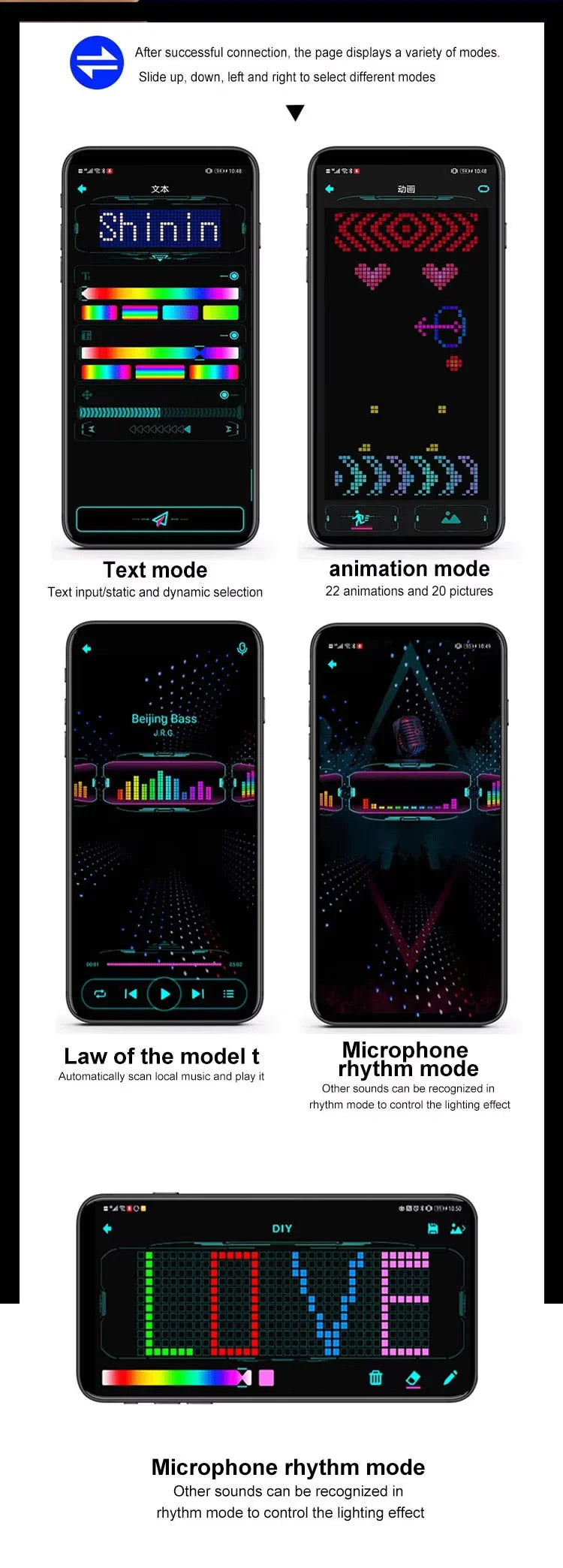 Gafas LED brillantes a todo Color, Control por aplicación Bluetooth, gafas luminosas dinámicas programables para fiestas de festivales Raves