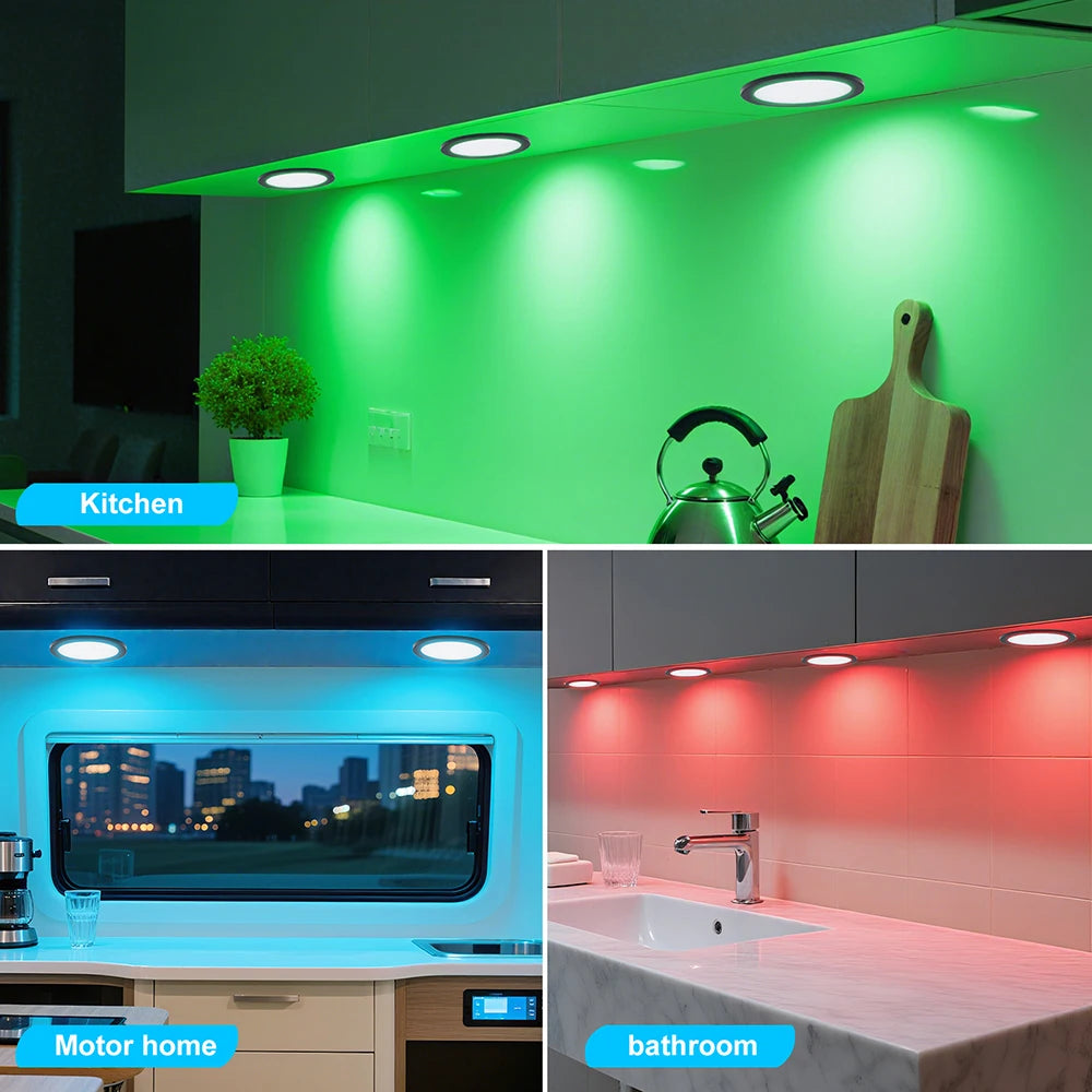 Luz RGB remota de 24 teclas para debajo de gabinete, interruptor USB de 5V, Kit de 1 2 4 6 luces, lámpara delgada para vitrina de cocina, acento de escritorio para Bar en casa