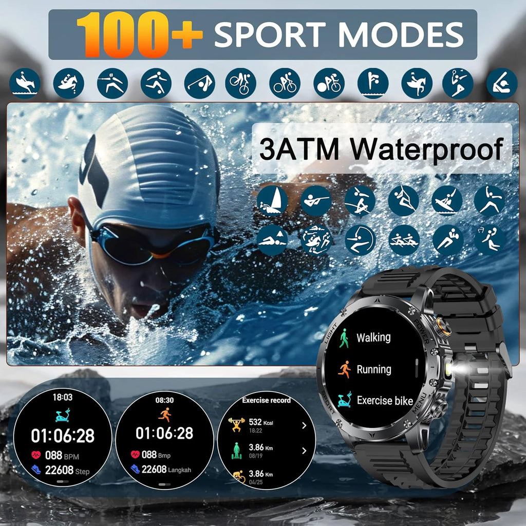 AK87 Reloj Inteligente GPS Linterna 3ATM