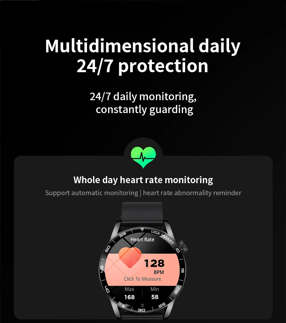 LIGE Reloj Inteligente HD 1.38 Bluetooth