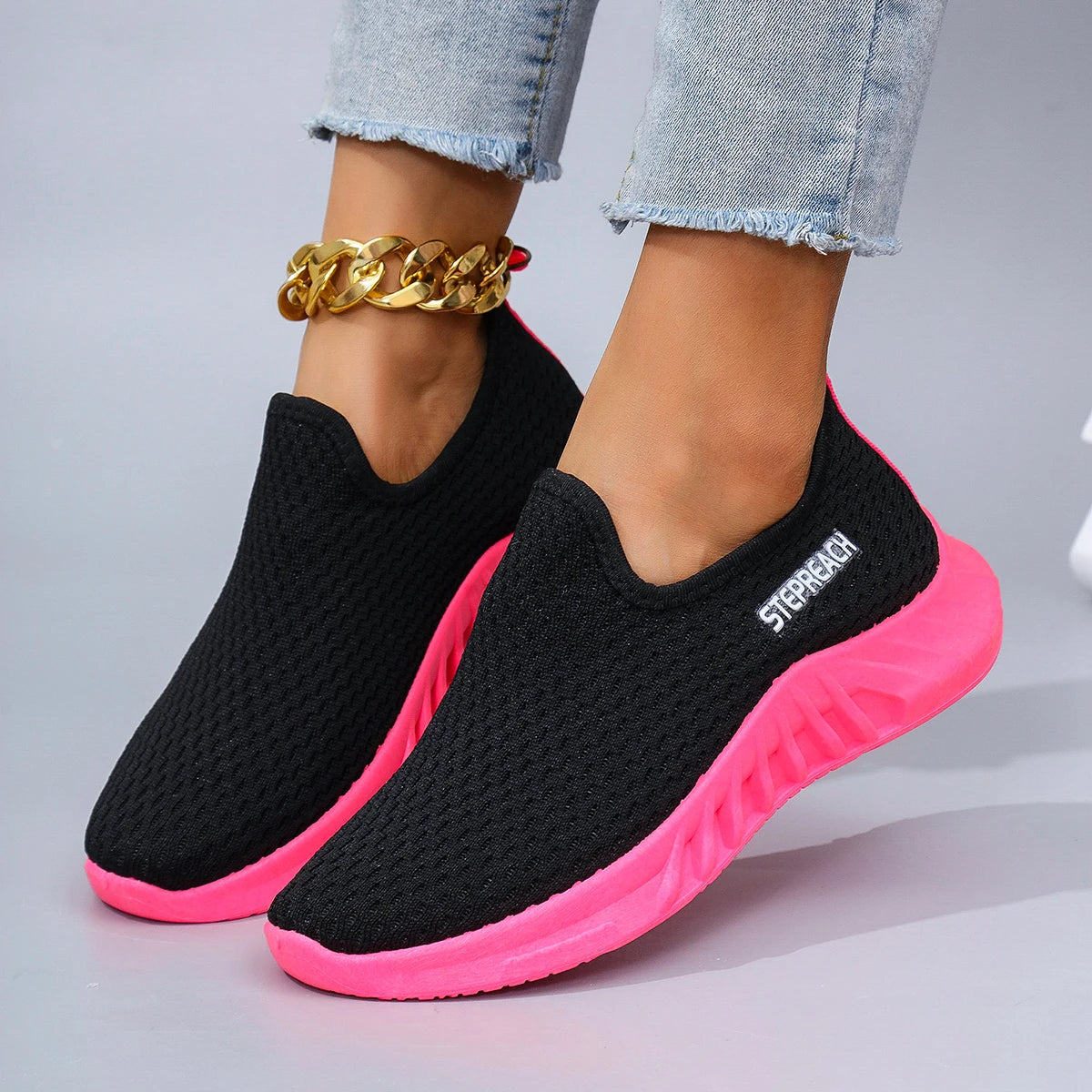 Zapatillas planas de malla transpirable para mujer — Calzado informal de verano