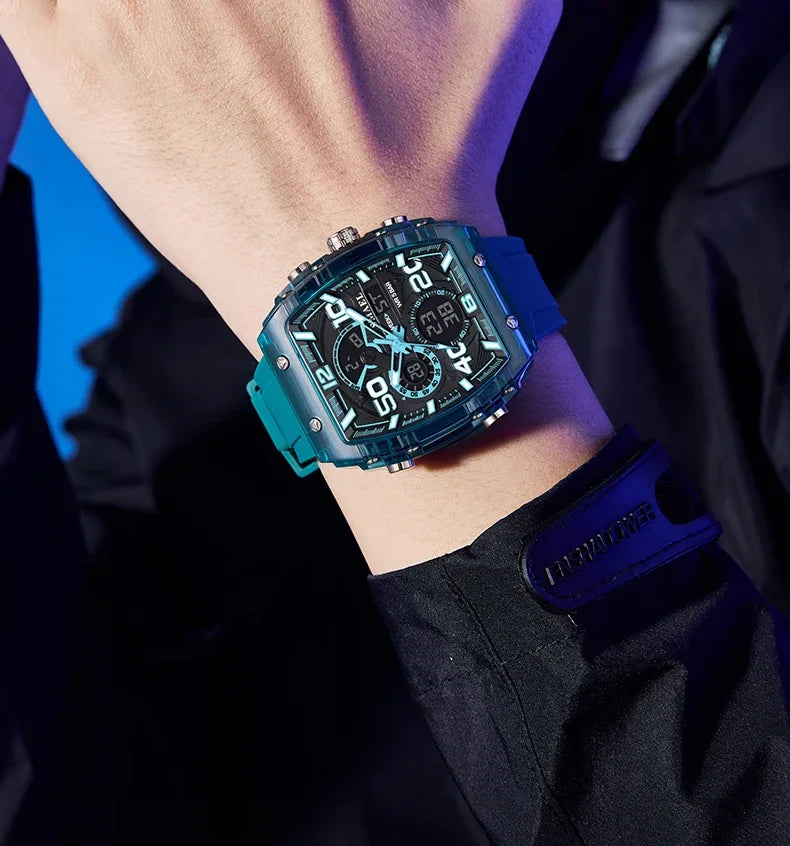 SMAEL 8109 nuevo reloj para hombre, deportivo multifuncional, resistente al agua hasta 50M, pantalla Dual, luz LED nocturna, reloj electrónico para estudiantes de ocio