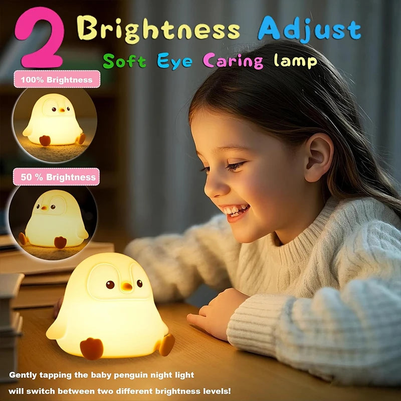 Luz Nocturna de Pingüino Regulable para Guardería