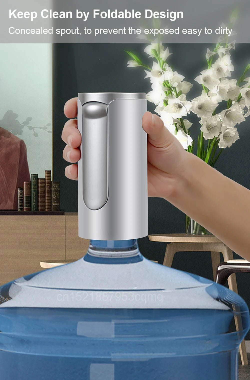 Bomba dispensadora de agua eléctrica para garrafón de 19 litros, recargable USB