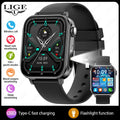 Smartwatch LIGE con llamadas Bluetooth, monitor de salud y carga rápida tipo C
