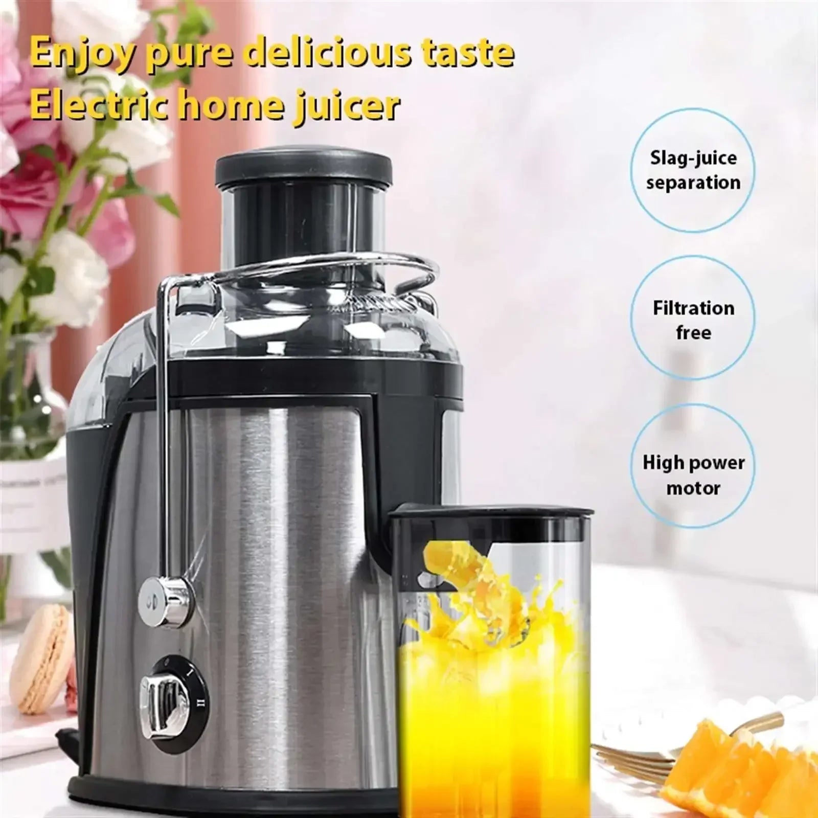 Extractor de Jugo Centrífugo de Acero Inoxidable para Frutas