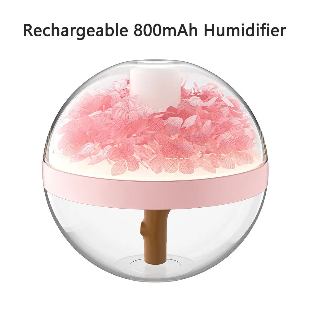 Humidificador de Flores Eternas con Luz de Ambiente