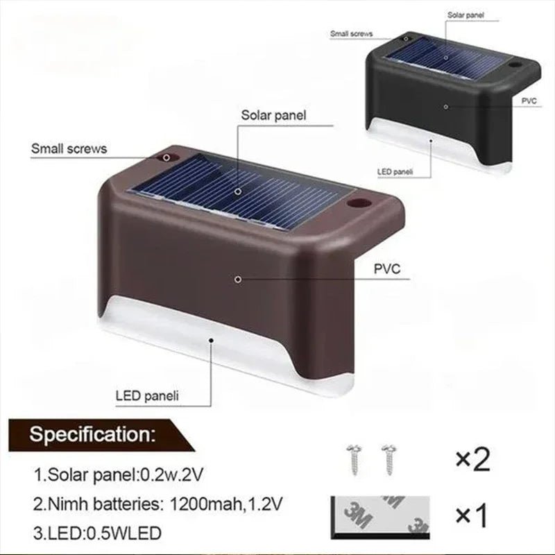 Paquete de 4/8/12 luces solares para cubierta, luces de pared solares impermeables para exteriores con encendido/apagado automático para decoración de caminos de patio, valla de escaleras