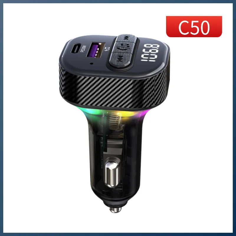 Transmisor FM Bluetooth 5.3 para Auto DYBO C50, Carga Rápida PD30W