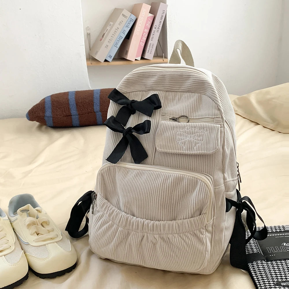 Mochila Estilo Coreano con Lazo para Mujer
