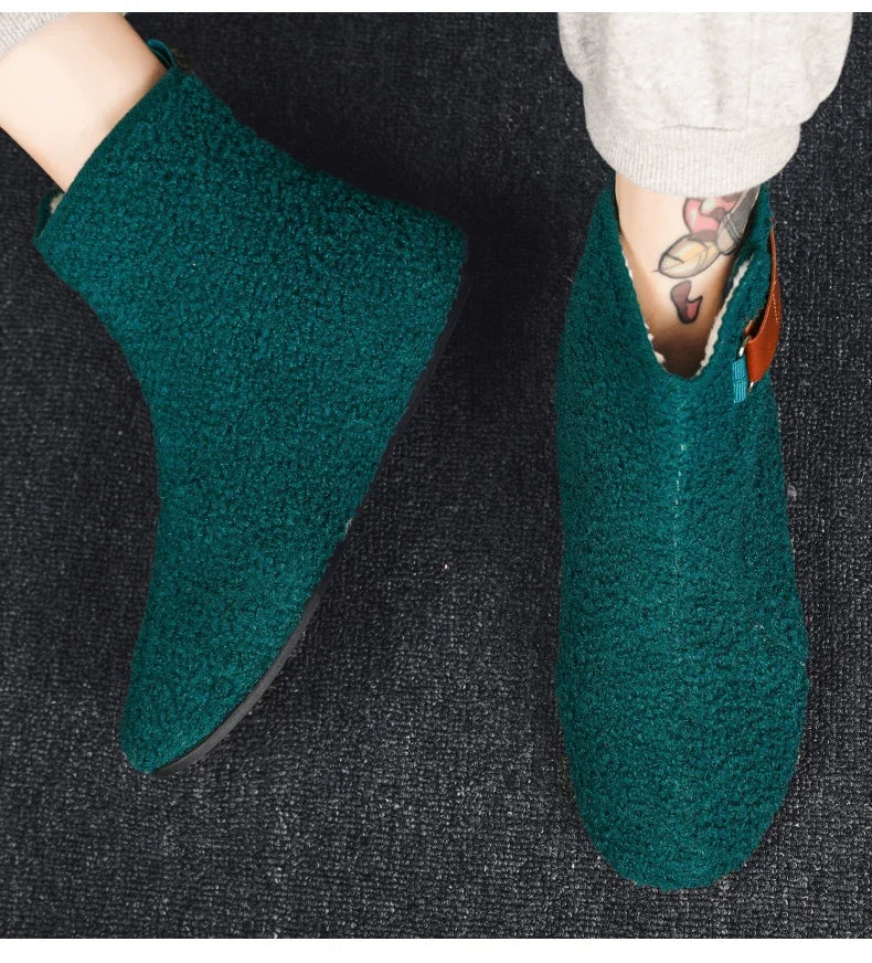 YRZL, zapatos de algodón de invierno, botines para hombre, zapatillas ligeras sin cordones cálidas, mocasines de algodón de felpa para interiores, zapatos cálidos de invierno para hombre