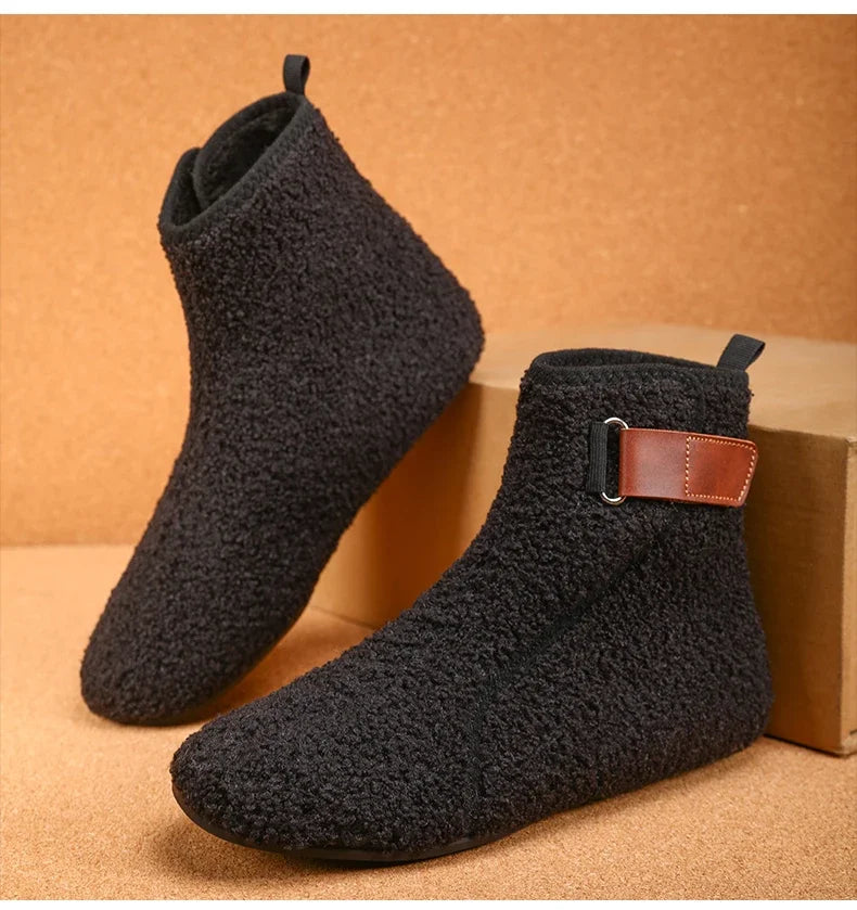 YRZL, zapatos de algodón de invierno, botines para hombre, zapatillas ligeras sin cordones cálidas, mocasines de algodón de felpa para interiores, zapatos cálidos de invierno para hombre