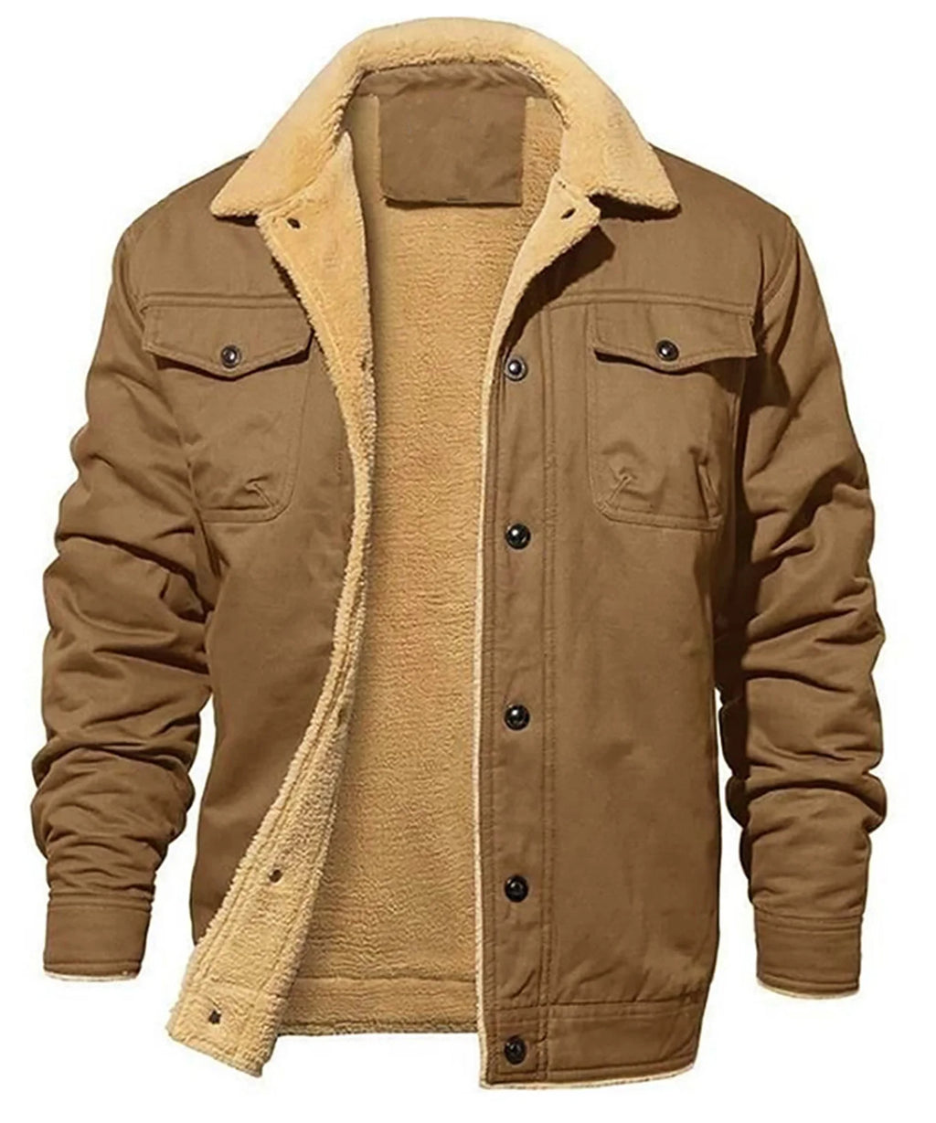 Parka de Invierno para Hombre con Forro Polar y Bolsillos