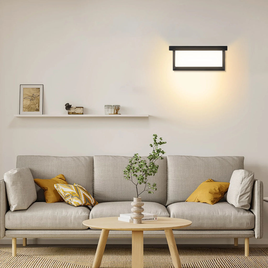 Aplique de Pared LED Moderno Negro IP65 25W para Interior