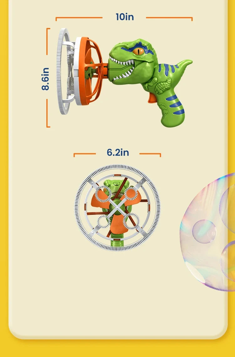 Pistola de Burbujas Automática Dinosaurio para Niños Exterior