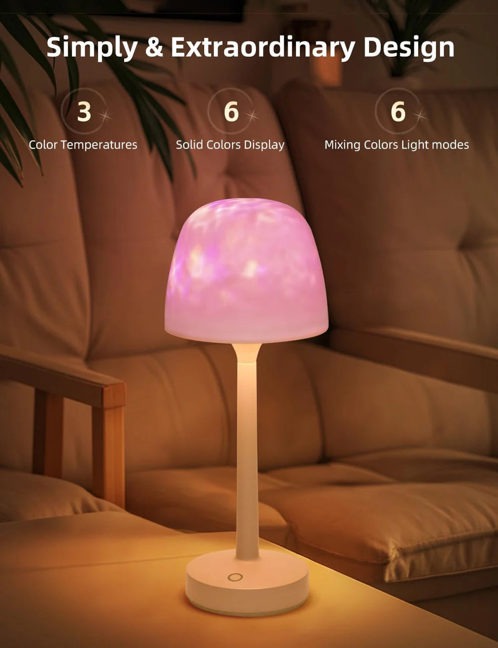 Lámpara de proyección Lámpara de mesa ondulada de agua de pie alto Proyector LED Aurora con control remoto Regalo romántico e interesante para interiores