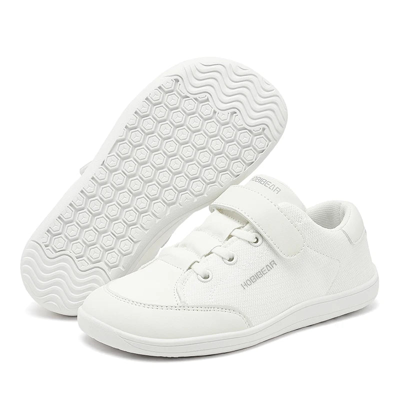 HOBIBEAR Zapatos descalzos de malla para niños y niñas, zapatillas de deporte con punta ancha, zapatos para caminar con caída cero (niño pequeño y grande)