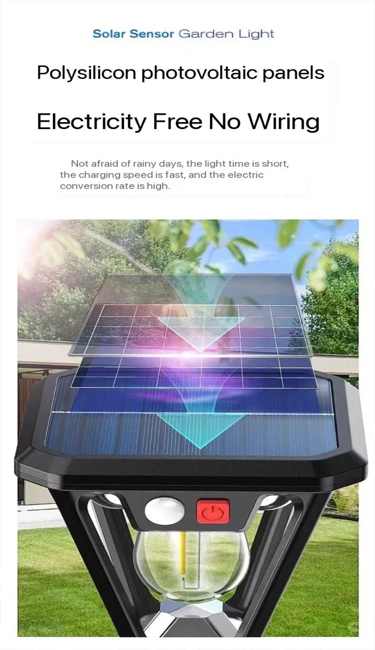 Lámpara Solar de Jardín 2en1 LED Paisaje Decorativa