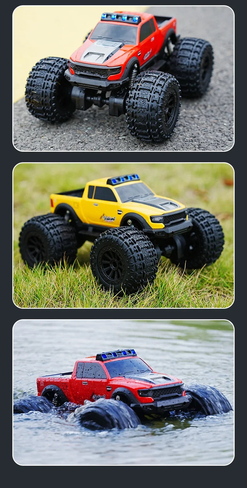 Auto RC Anfibio JJRC C8816 4WD Todoterreno con Luces LED 1:16