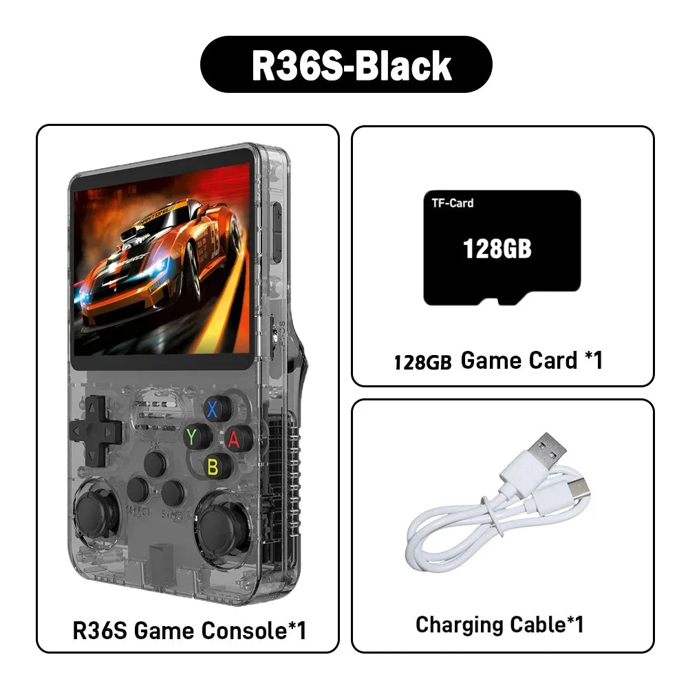 Consola de Juegos Retro R36S ARKOS, Pantalla IPS 3.5 Pulgadas, 64GB