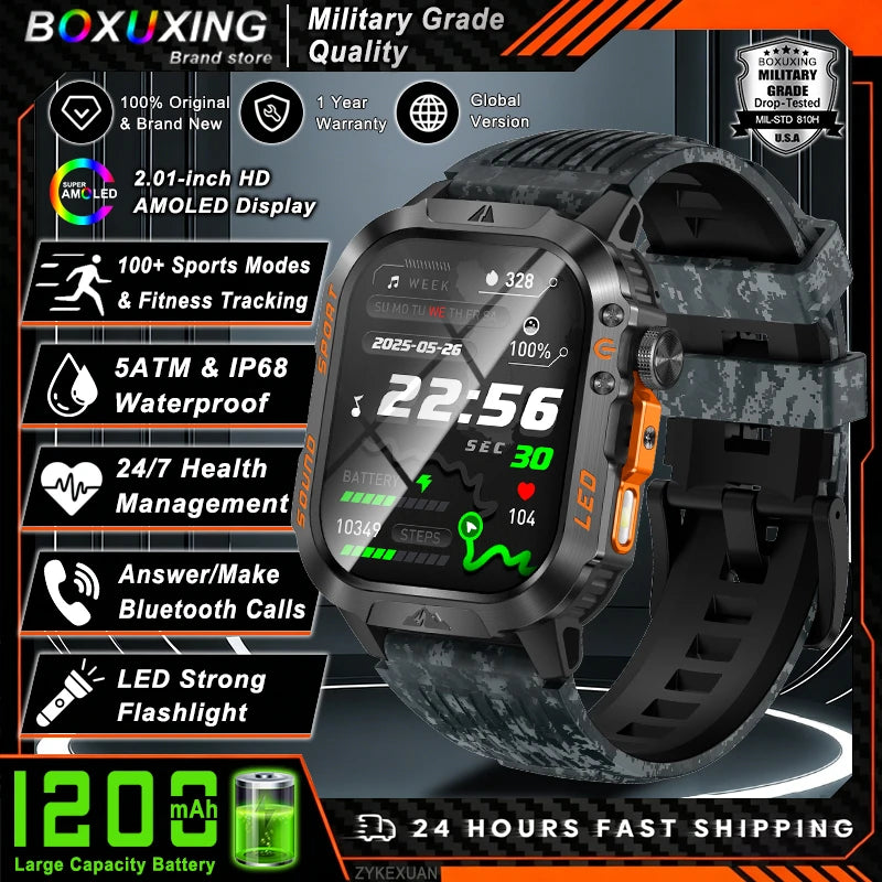 Reloj Inteligente Militar con Batería de 1200mAh