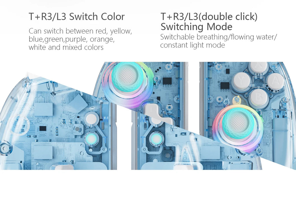 Controlador inalámbrico LinYuvo Meteor Light KS37B para interruptor/OLED con programable/Control de movimiento/doble vibración/Función Turbo