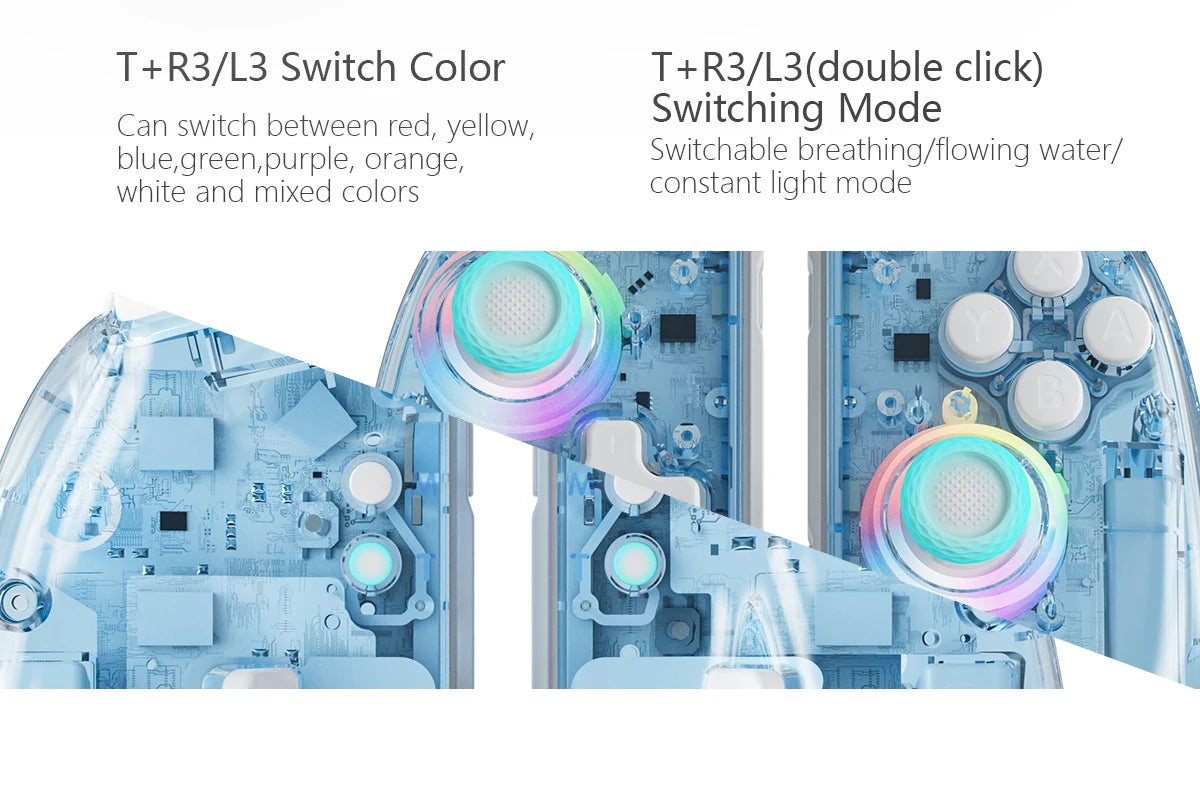 Controlador inalámbrico LinYuvo Meteor Light KS37B para interruptor/OLED con programable/Control de movimiento/doble vibración/Función Turbo