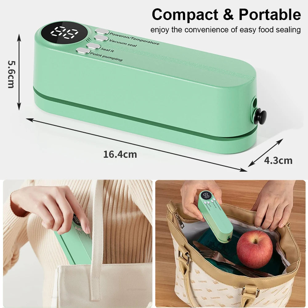 Sellador al vacío portátil multifuncional con pantalla digital y USB