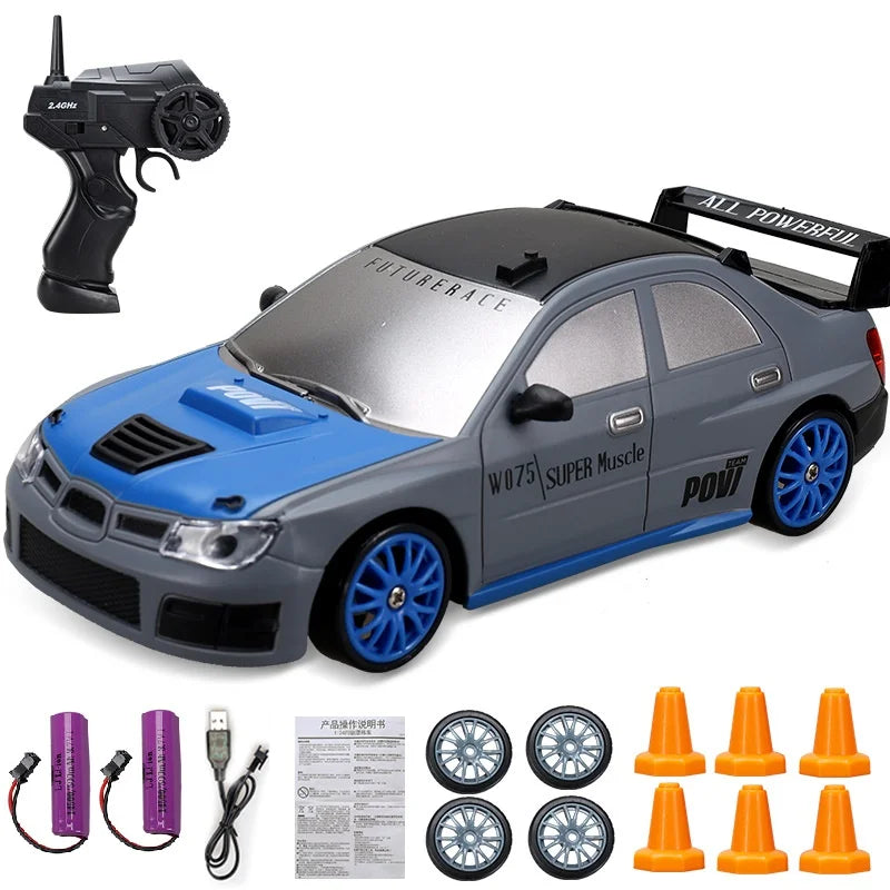 Coche de Carreras Teledirigido 2.4G 4WD, Modelos AE86, GTR, Ferrari, BMW