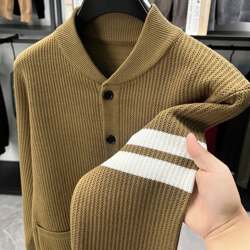 Cárdigan para Hombre con Bloques de Color y Botonadura
