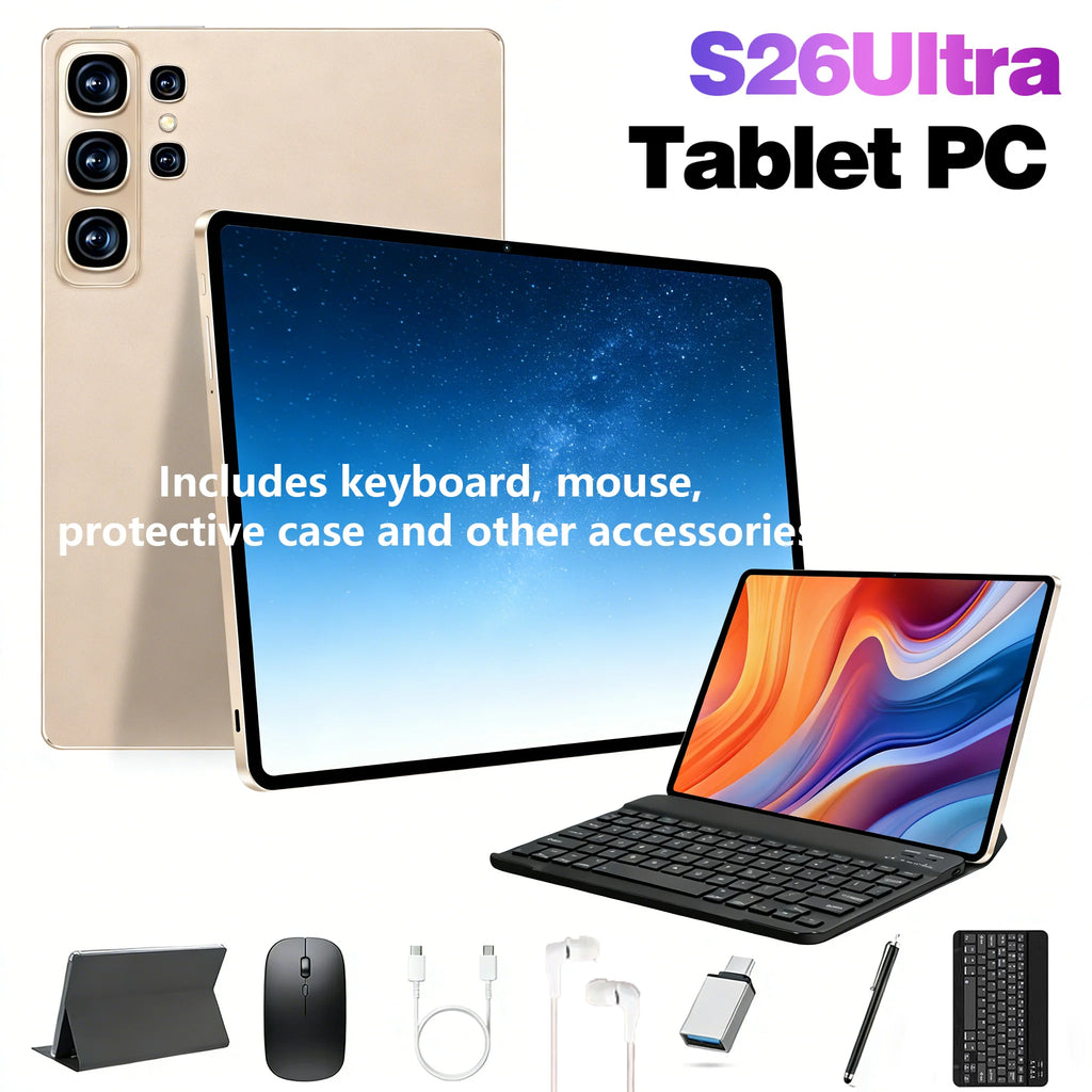 Tablet S26 Ultra, 8GB RAM, 256GB, Android 15, Pantalla Completa, Entretenimiento y Oficina, Superventas