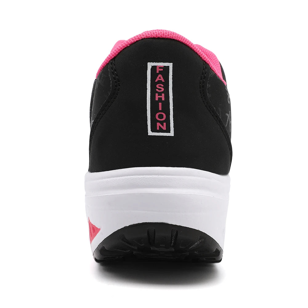 Zapatillas de Cuña para Mujer - Transpirables, Suela Gruesa y Cordones