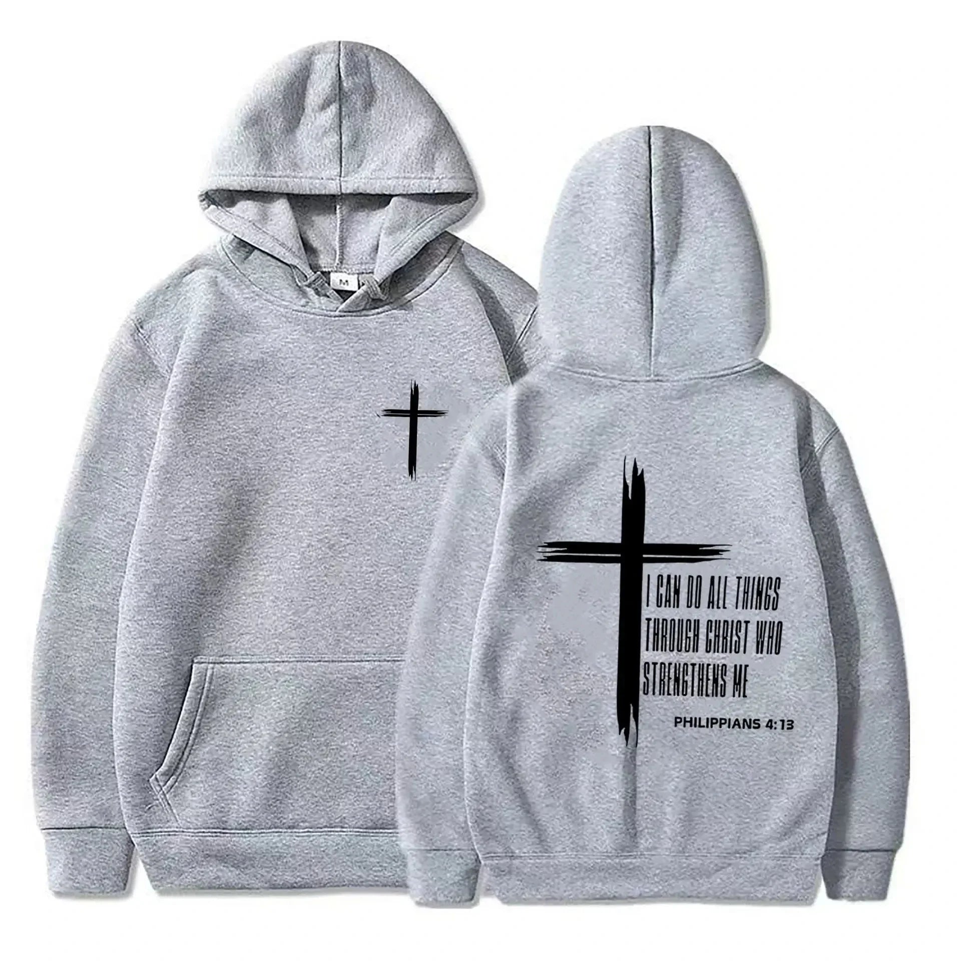 Sudadera con Capucha Estampado Religioso para Hombre, Pullover