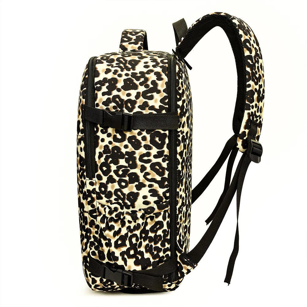 Mochila de Viaje con Estampado de Leopardo de Gran Capacidad