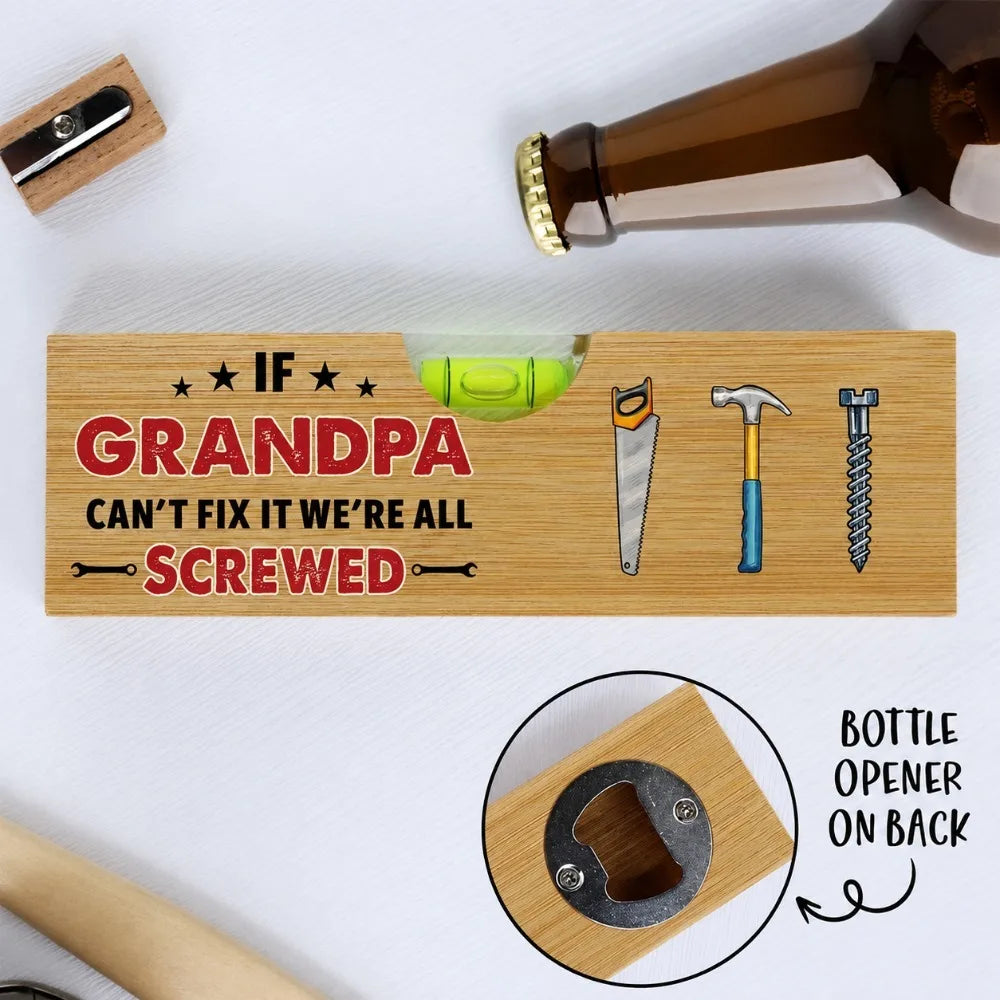 Abridor de Botellas 2 en 1 de Madera con Inserto de Acero, Divertido y Duradero, para el Día del Padre, Cumpleaños, Acción de Gracias, Abridor de Bebidas