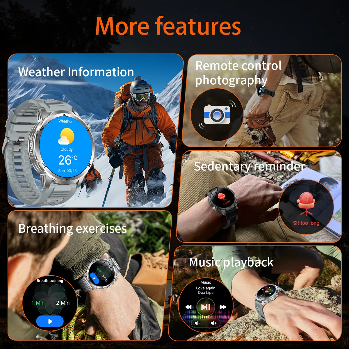 2026 militar t-rex 3 reloj inteligente reloj de Fitness hombres 466*466 pantalla AMOLED 1000mAh batería linterna llamada impermeable Smartwatchs