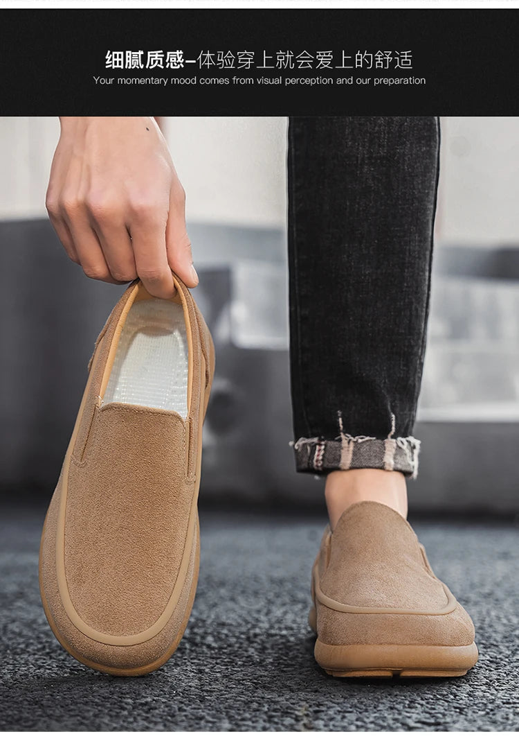 Zapatillas sin cordones para hombre, transpirables, modernas, versátiles, informales, mocasines, zapatos cómodos para conducir, mocasines ligeros