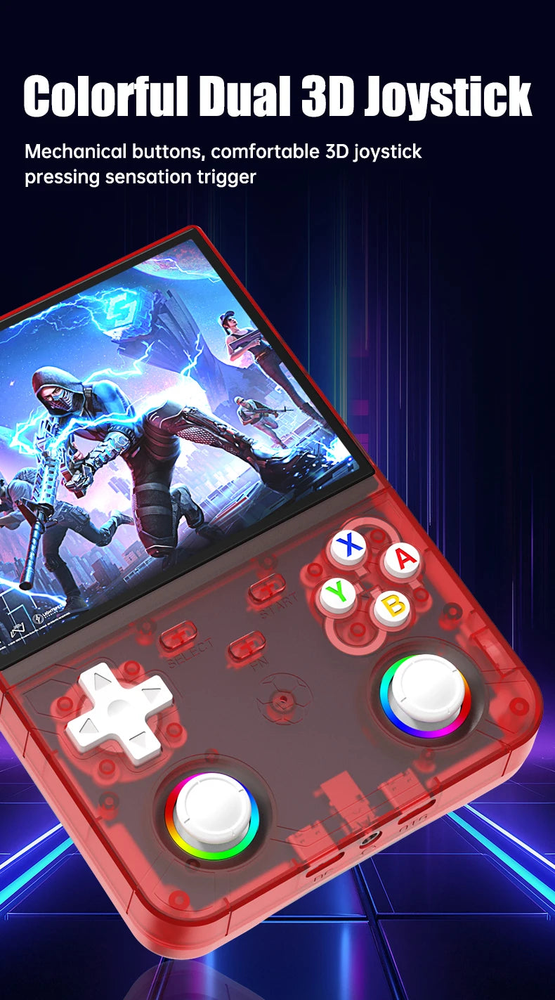 Consola portátil retro R36 Ultra X: 1 GB de RAM, WiFi 2.4G, más de 30 emuladores, altavoces duales, soporte de vibración y carga por USB-C.