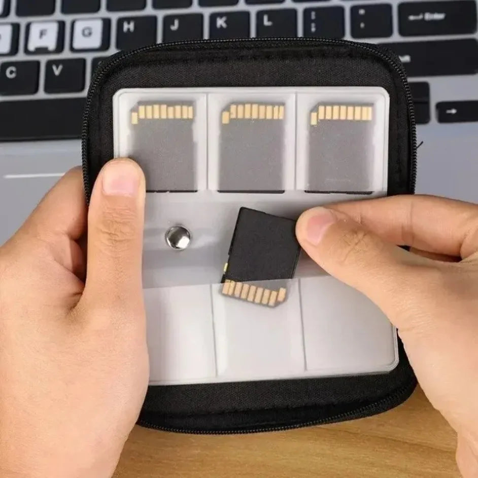 Estuche para Tarjetas de Memoria, Bolsa de Almacenamiento con 22 Ranuras para Tarjetas CF/SD/Micro SD/SDHC/MS/DS, Caja para Accesorios de Juegos