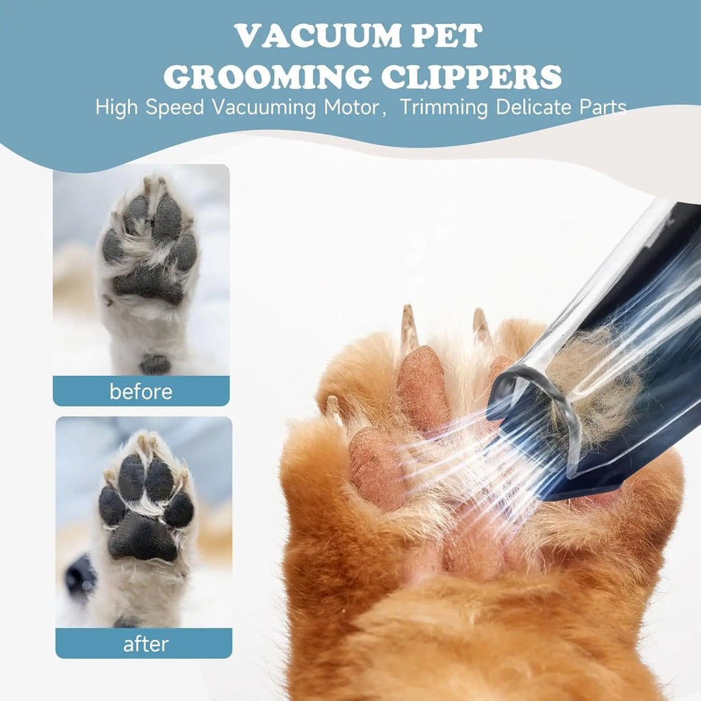 Recortador de patas para perros y gatos con succión al vacío, profesional, 2 modos, inalámbrico, eléctrico, para el cuidado de perros, cara de patas de gatos