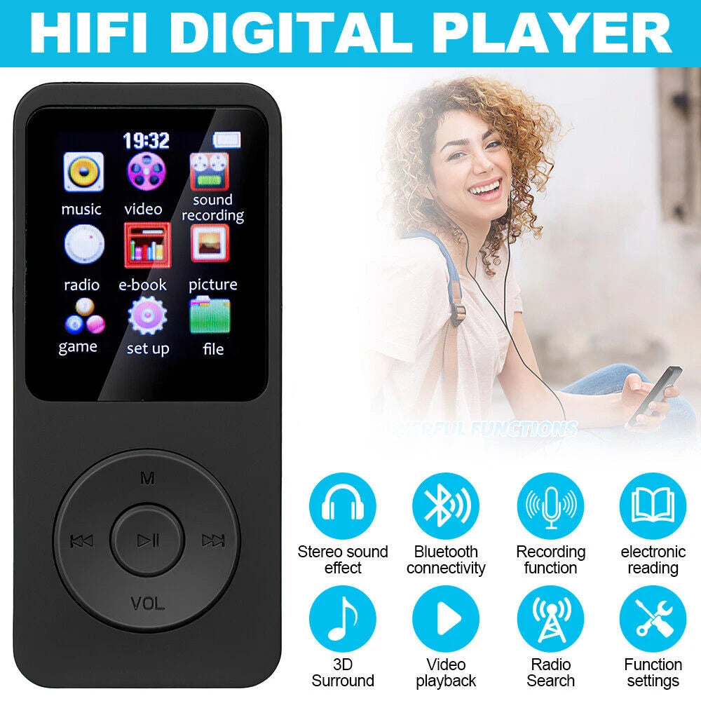 Mini Reproductor MP3/MP4 Bluetooth 128GB con Radio FM