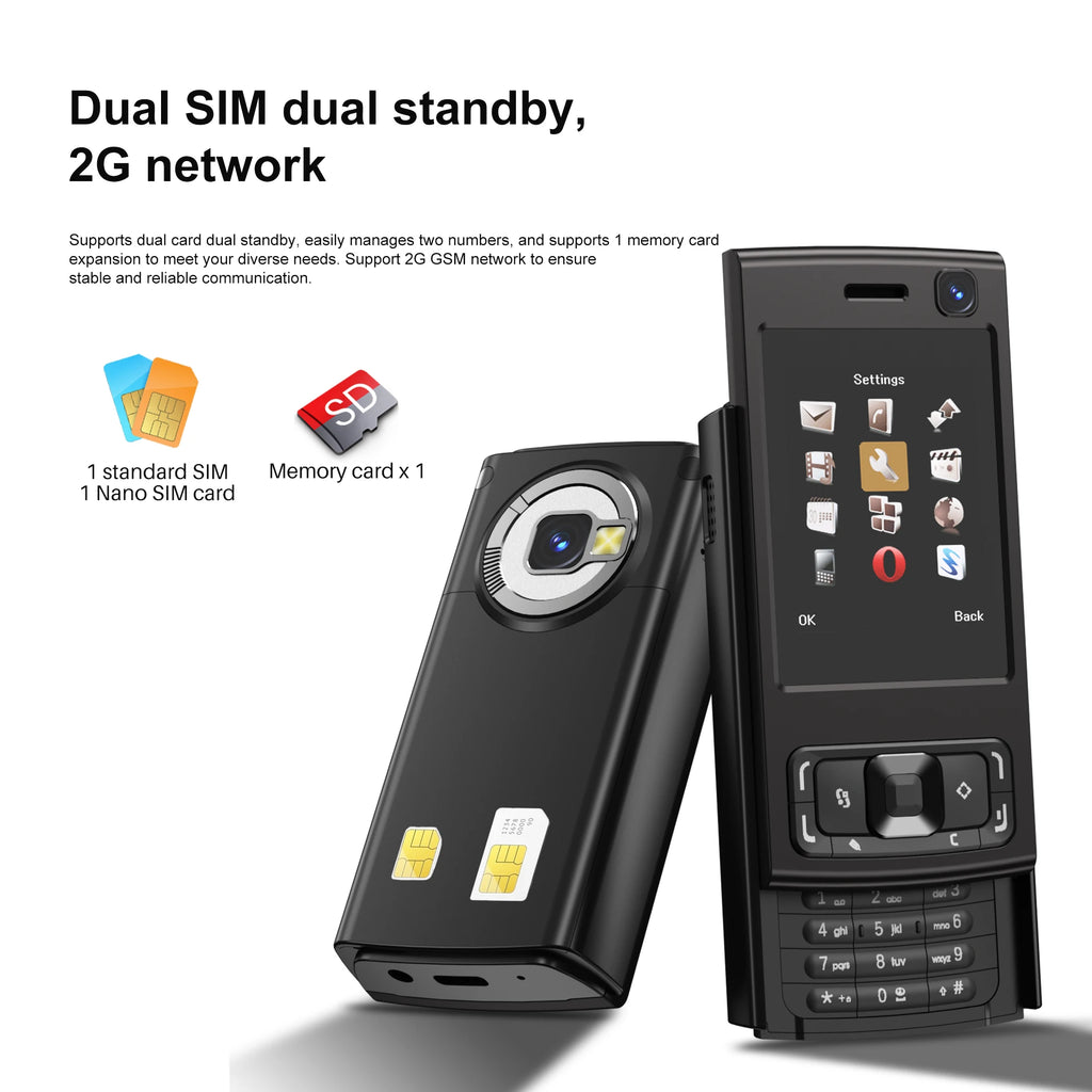 SERVO N95 PRO Slider teléfono móvil 2 SIM llamada grabación velocidad Dial Magic Voice Video Player linterna 2G GSM características teléfonos móviles