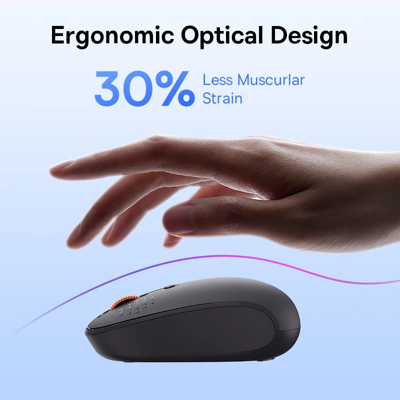 Ratón Baseus inalámbrico Bluetooth para ordenador, ratón silencioso de 1600DPI con receptor Nano USB de 2,4 GHz para PC, MacBook, tableta, portátil