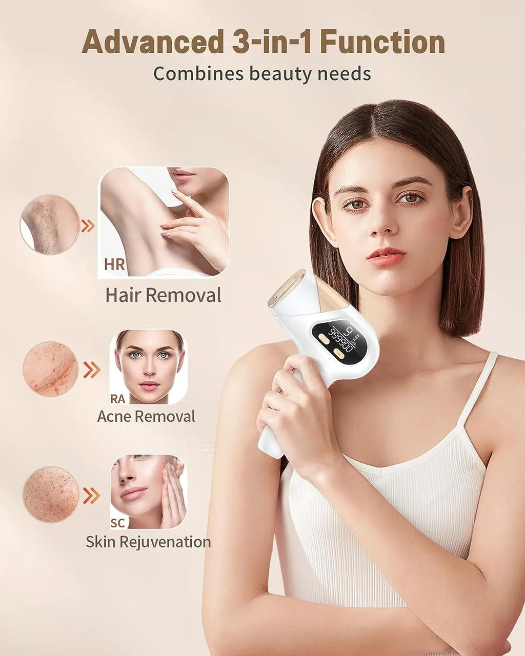 Depiladora Láser IPL 3en1 9 Niveles