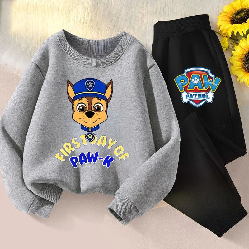 Jersey deportivo para niños, pantalón largo, conjunto de dos piezas, sudaderas con capucha de la patrulla canina para niños, conjuntos de chándal informal para primavera