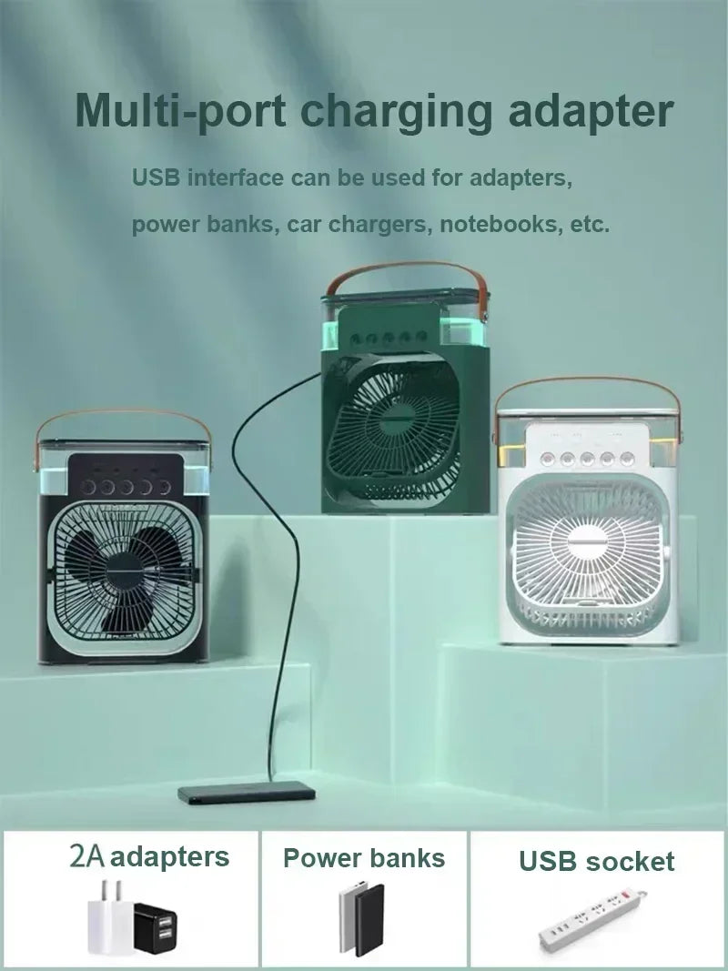 Ventilador Humidificador Portátil con 3 Velocidades