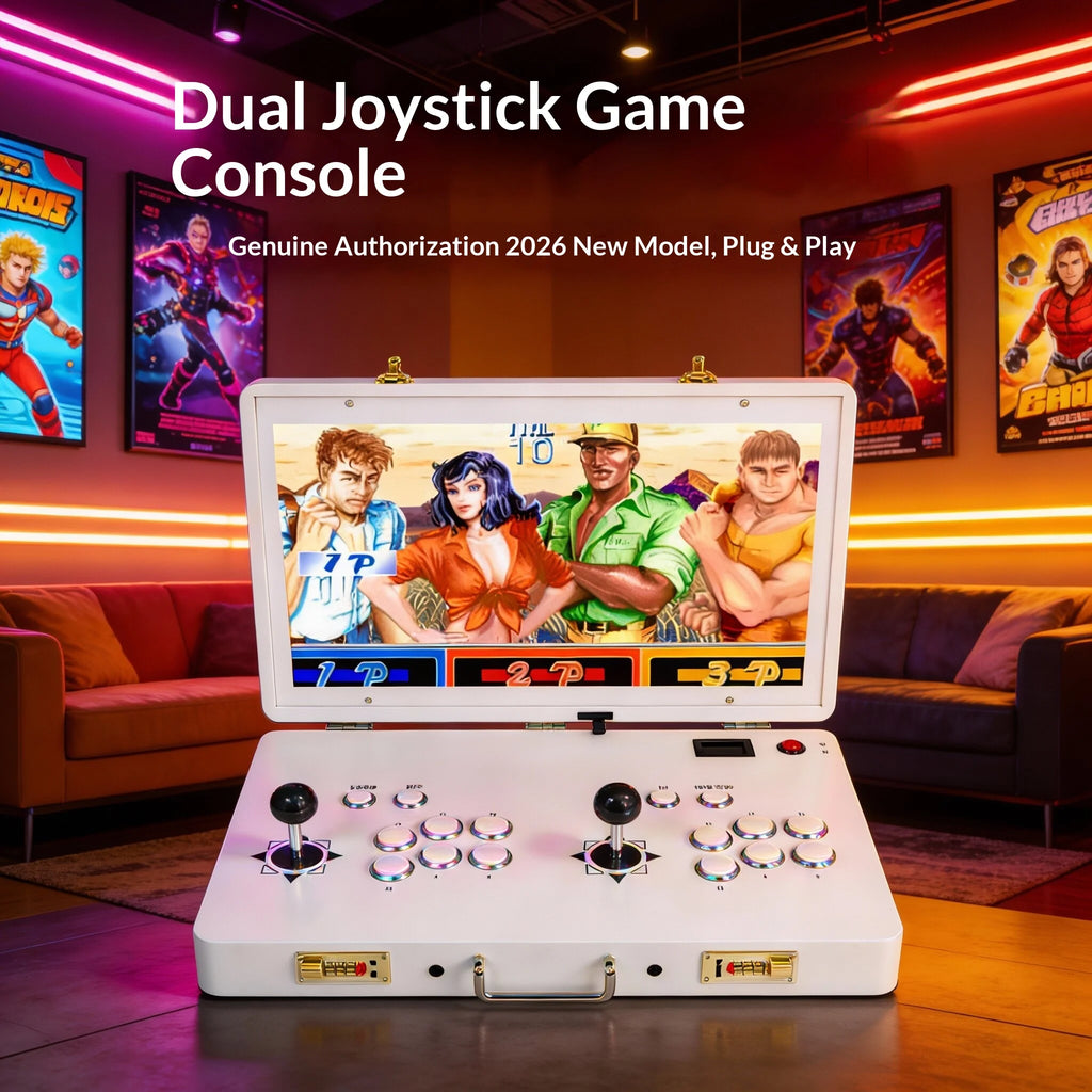 Máquina de Juegos Arcade con Doble Joystick, Portátil, Pantalla HD Integrada, Modelo 2026, para Uso Doméstico, Conexión a TV, Juego de Lucha Clásico Retro