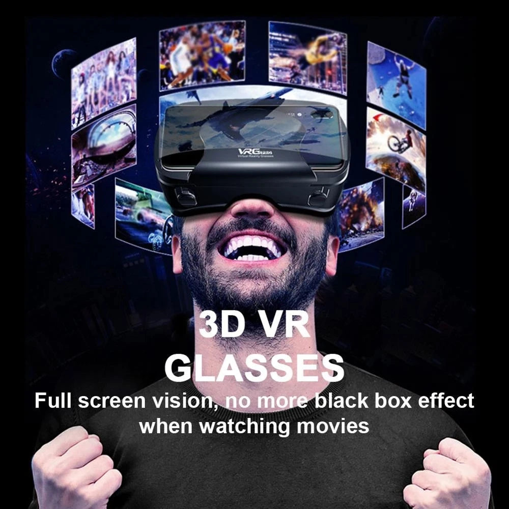 VRG Pro gafas de realidad Virtual VR dispositivos de auriculares Viar gafas de casco 3D lentes inteligentes para teléfono inteligente juego de teléfono móvil